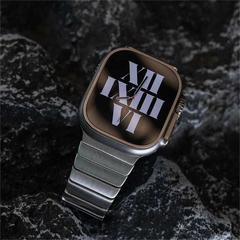Stainless Steel Butterfly Buckle Band For Apple Watch.
