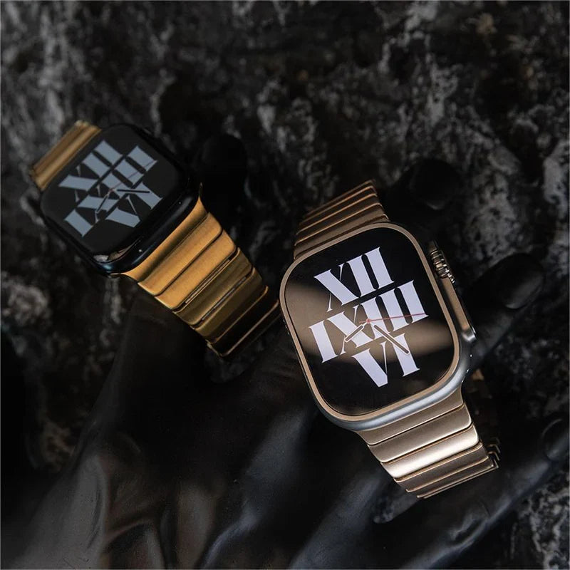 Stainless Steel Butterfly Buckle Band For Apple Watch.