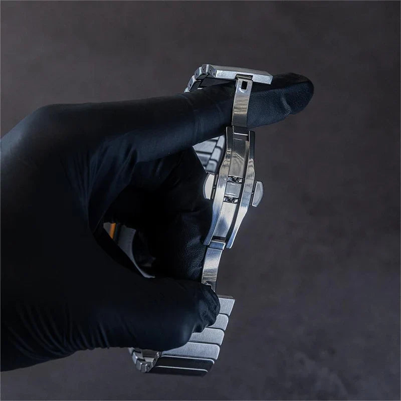 Stainless Steel Butterfly Buckle Band For Apple Watch.