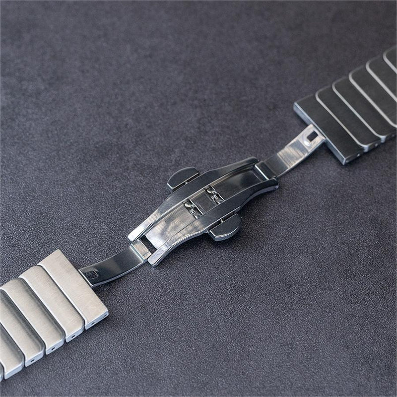 Stainless Steel Butterfly Buckle Band For Apple Watch.