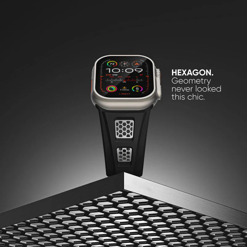Grid Rugged Silicone Sport Band For Apple Watch.