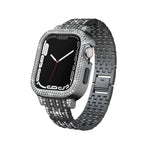 Bling Diamond Case with Sparkle Band for Apple Watch Series 9/8/7 (41mm/45mm).