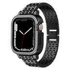 Bling Diamond Case with Sparkle Band for Apple Watch Series 9/8/7 (41mm/45mm).
