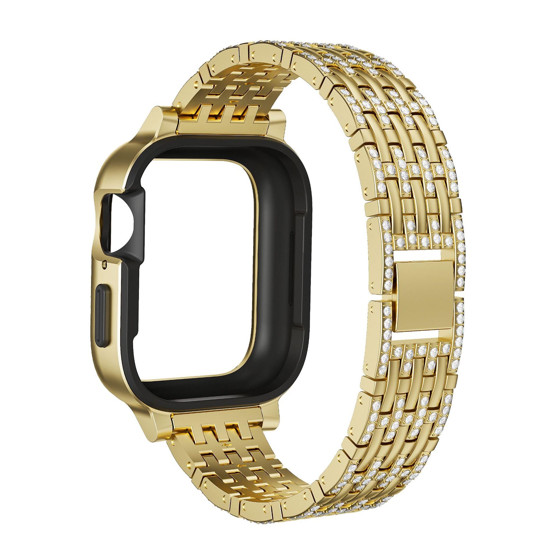 Bling Diamond Case with Sparkle Band for Apple Watch Series 9/8/7 (41mm/45mm).
