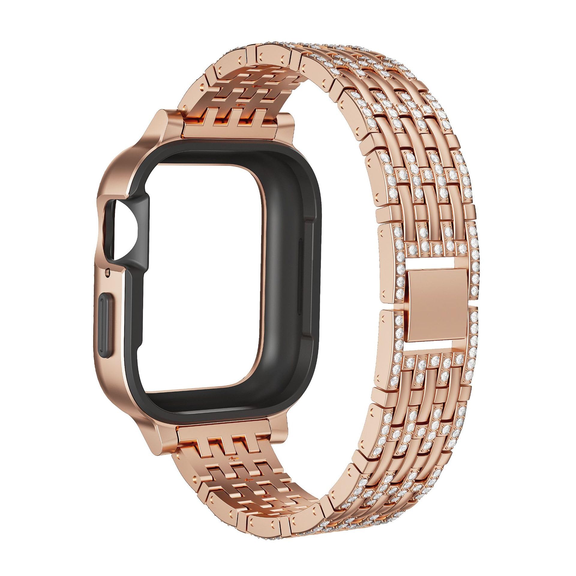 Bling Diamond Case with Sparkle Band for Apple Watch Series 9/8/7 (41mm/45mm).