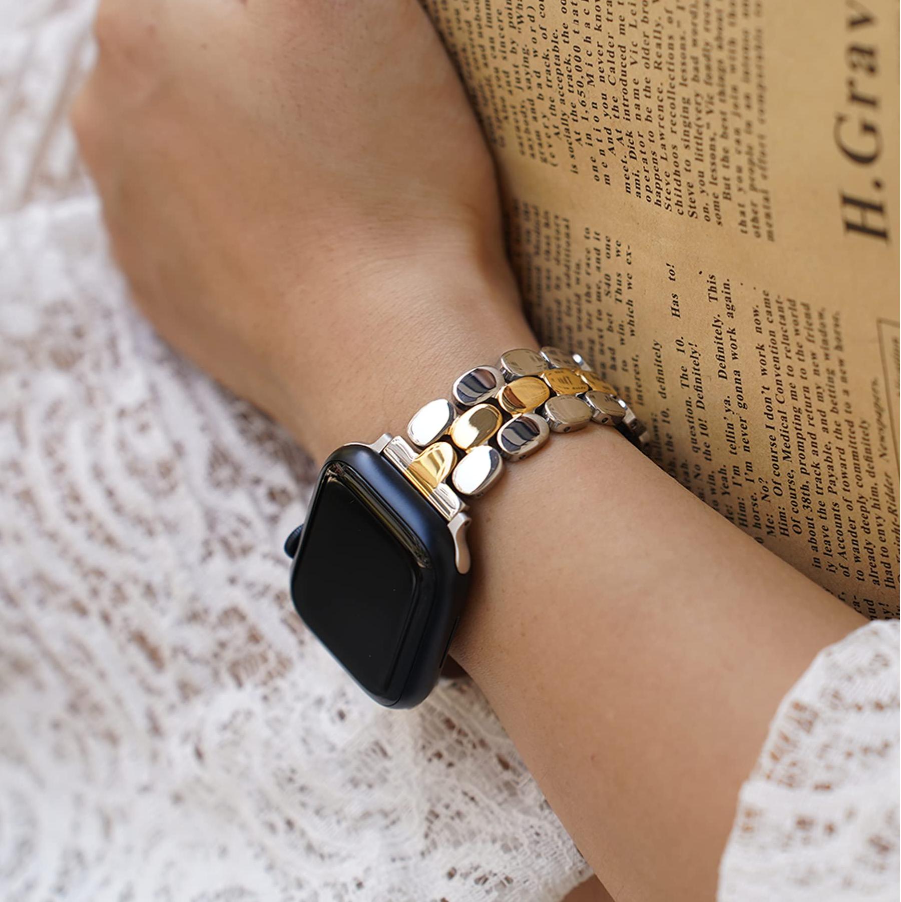 Cute Dot Triple-Bead Stainless Steel Band for Apple Watch.