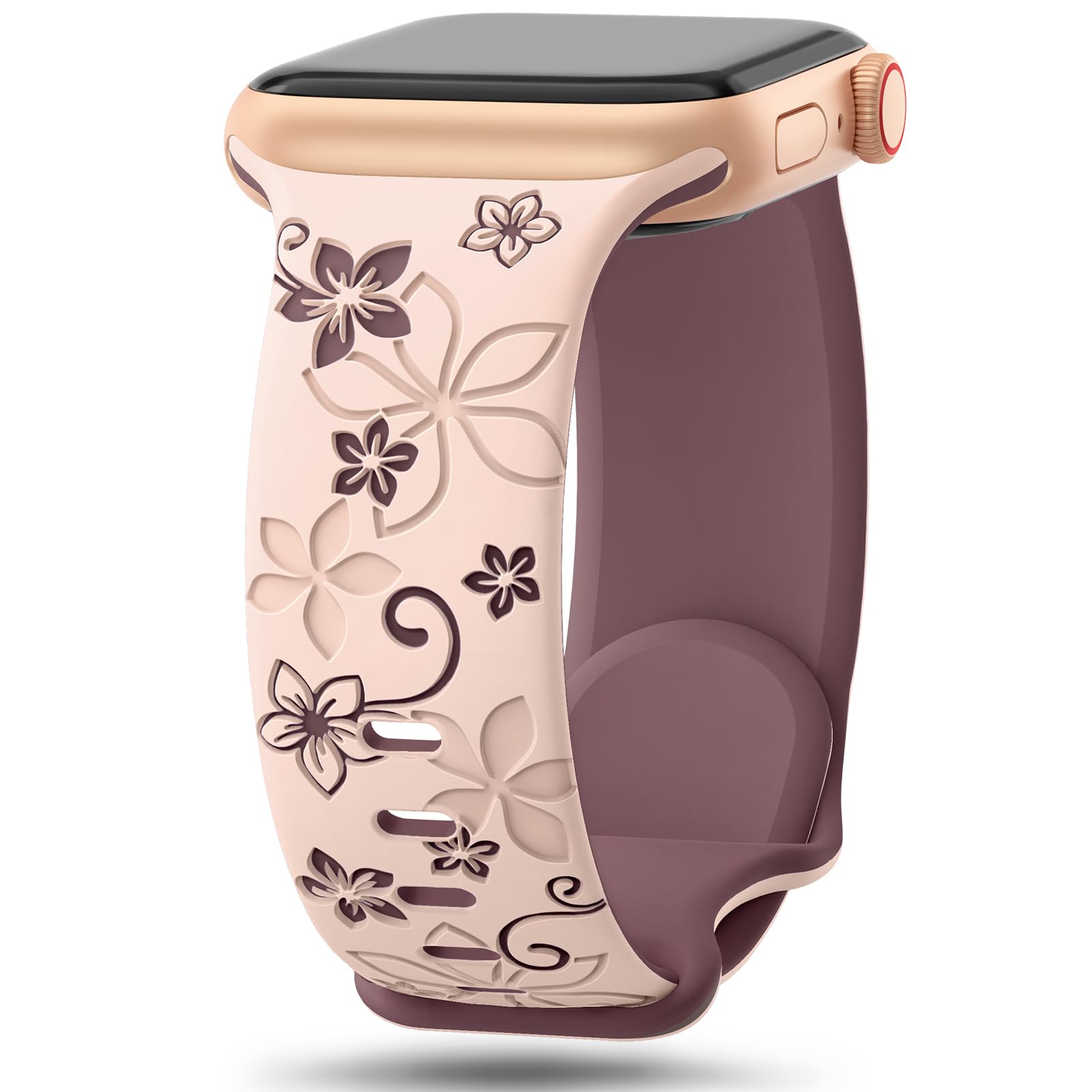 Floral Engraved Band for Apple Watch.