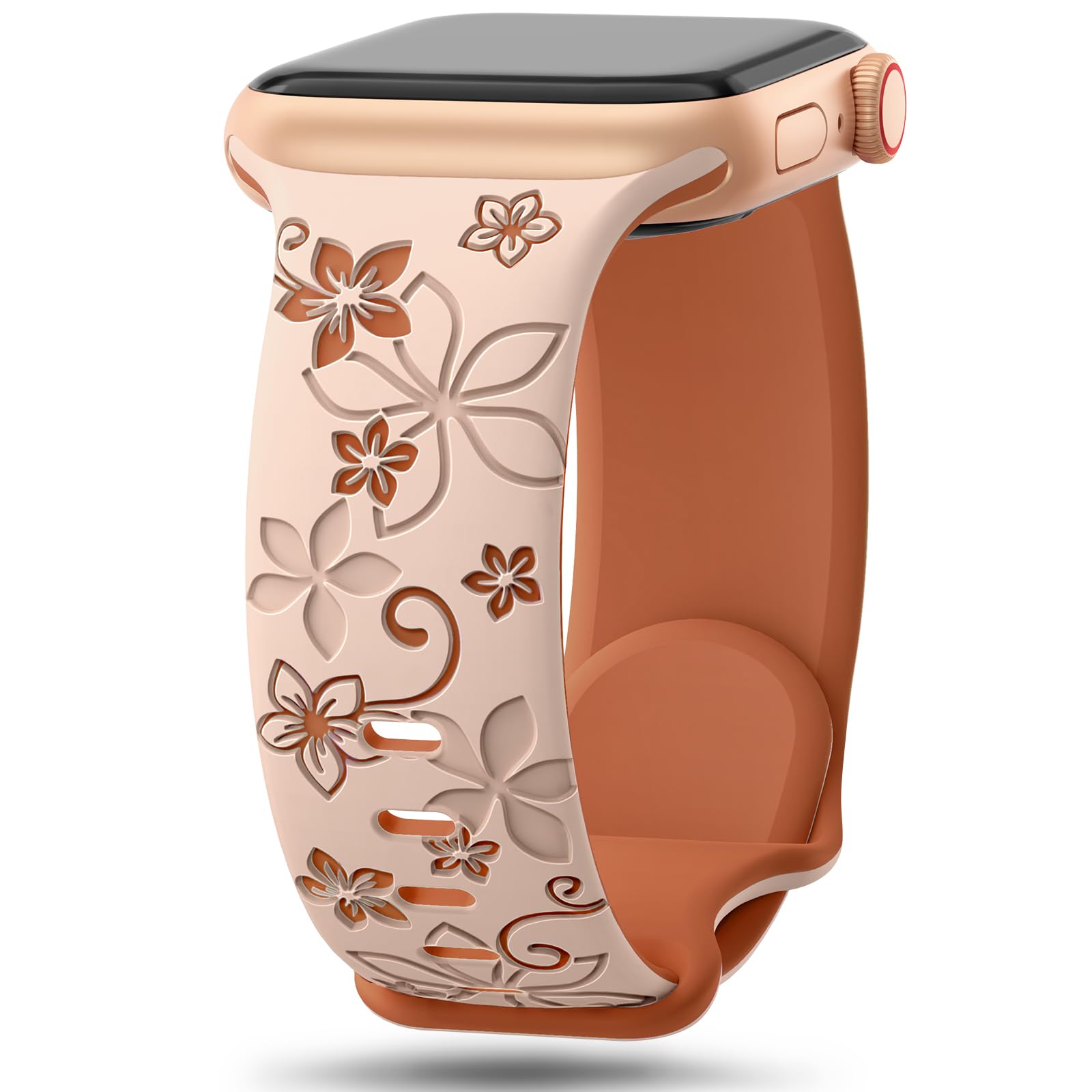 Floral Engraved Band for Apple Watch.