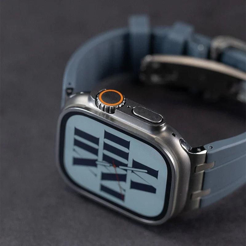 NEW AP Thick Silicone Band With Titanium Adapter For Apple Watch.