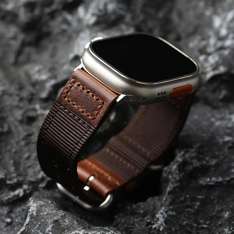 Handmade Nylon Leather Band For Apple Watch.