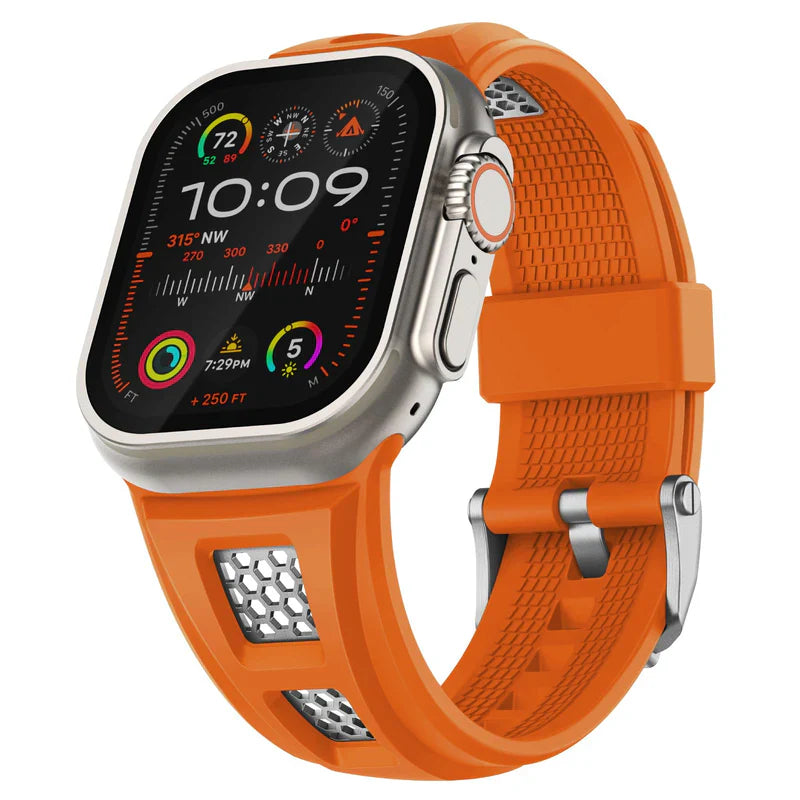 Grid Rugged Silicone Sport Band For Apple Watch.