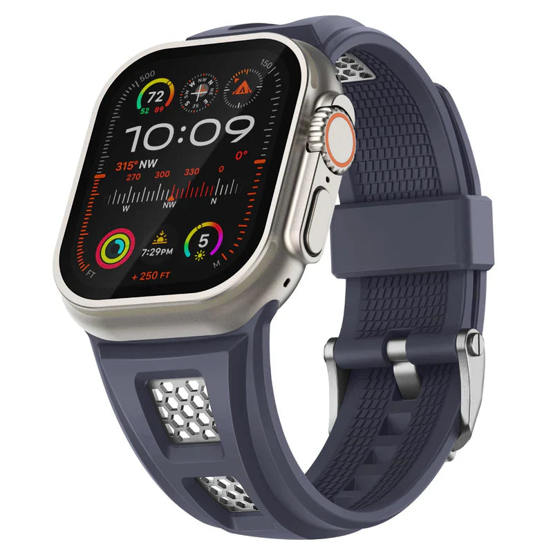 Grid Rugged Silicone Sport Band For Apple Watch.
