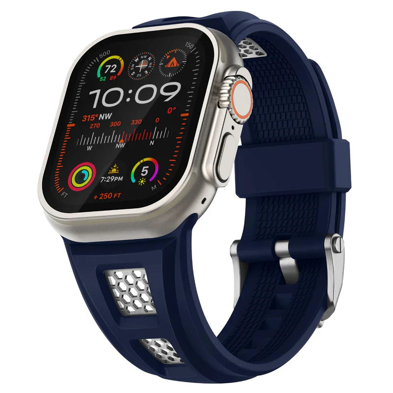 Grid Rugged Silicone Sport Band For Apple Watch.