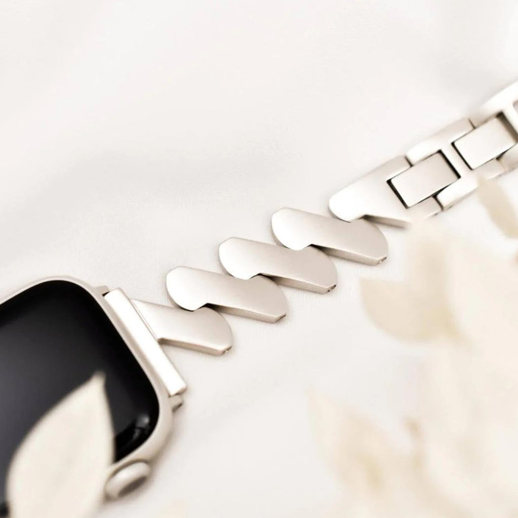 Starlight Quicksand Metal Apple Watch Band for Women.