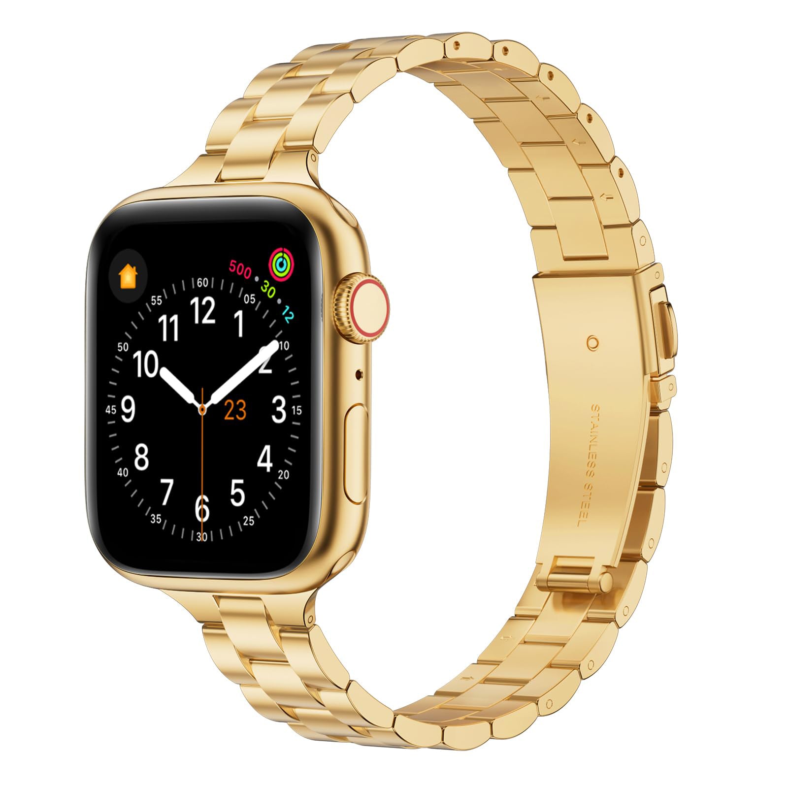Thin Adjustable Stainless Steel Apple Watch Band for Women.