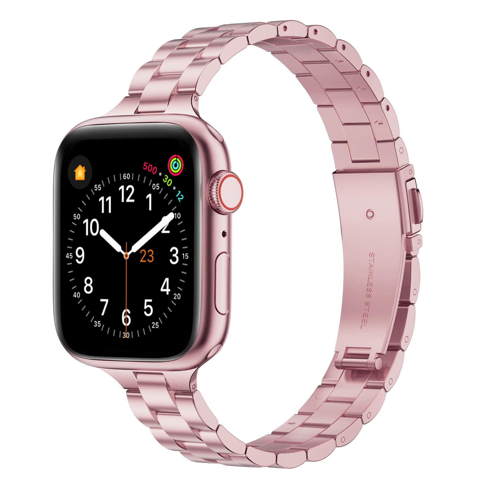 Thin Adjustable Stainless Steel Apple Watch Band for Women.
