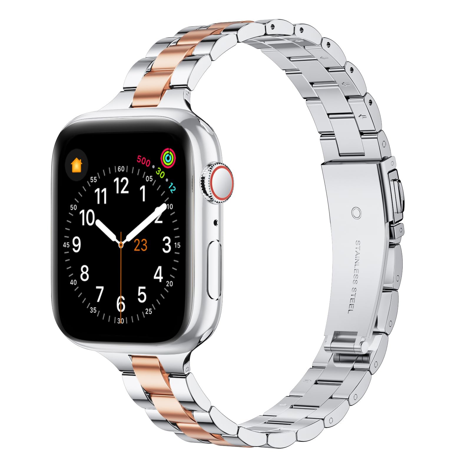 Thin Adjustable Stainless Steel Apple Watch Band for Women.