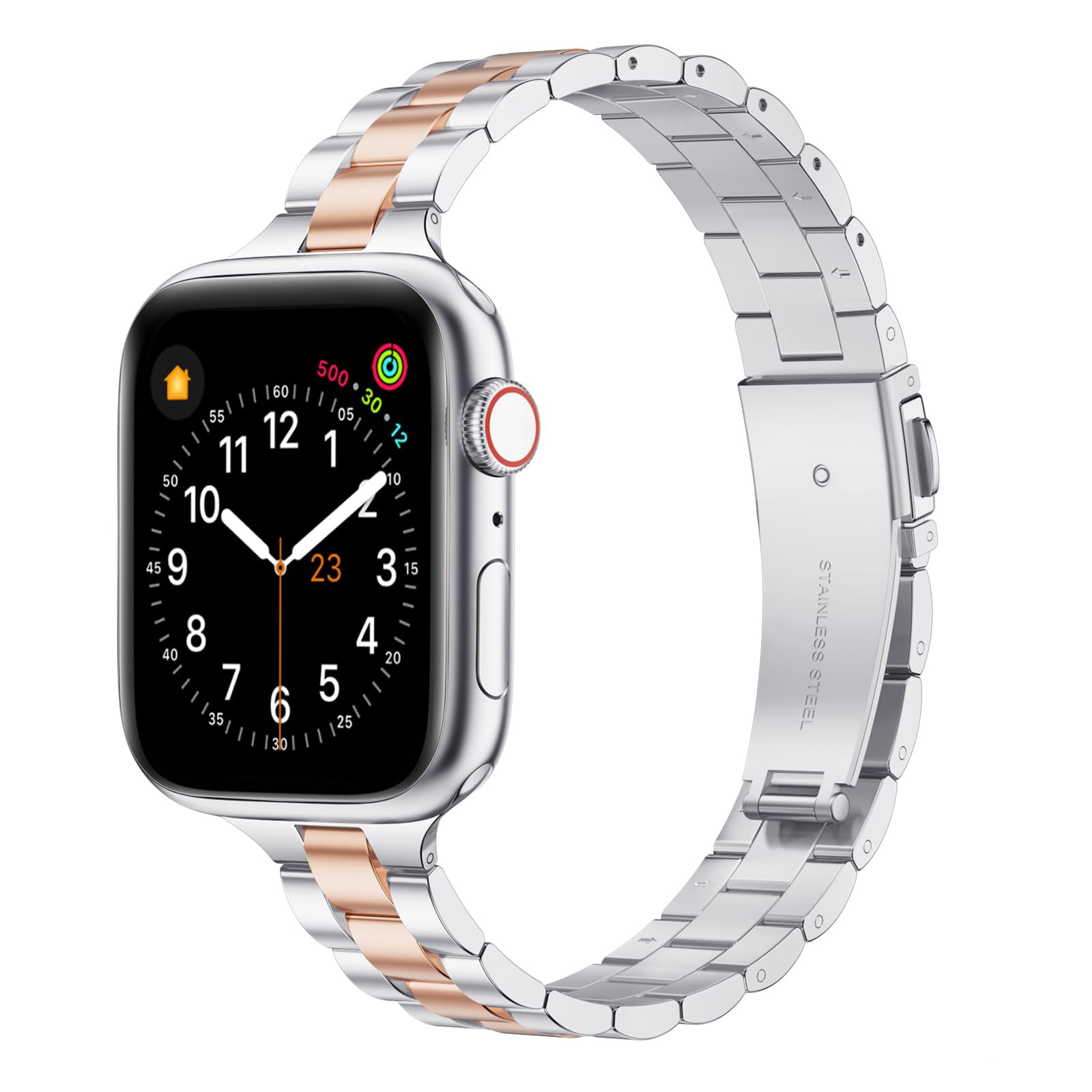 Thin Adjustable Stainless Steel Apple Watch Band for Women.