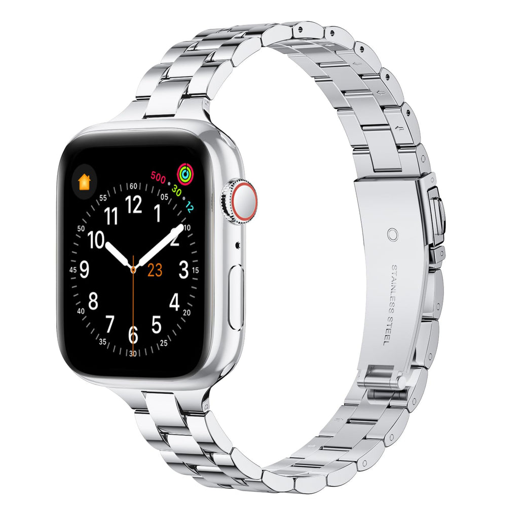 Thin Adjustable Stainless Steel Apple Watch Band for Women.
