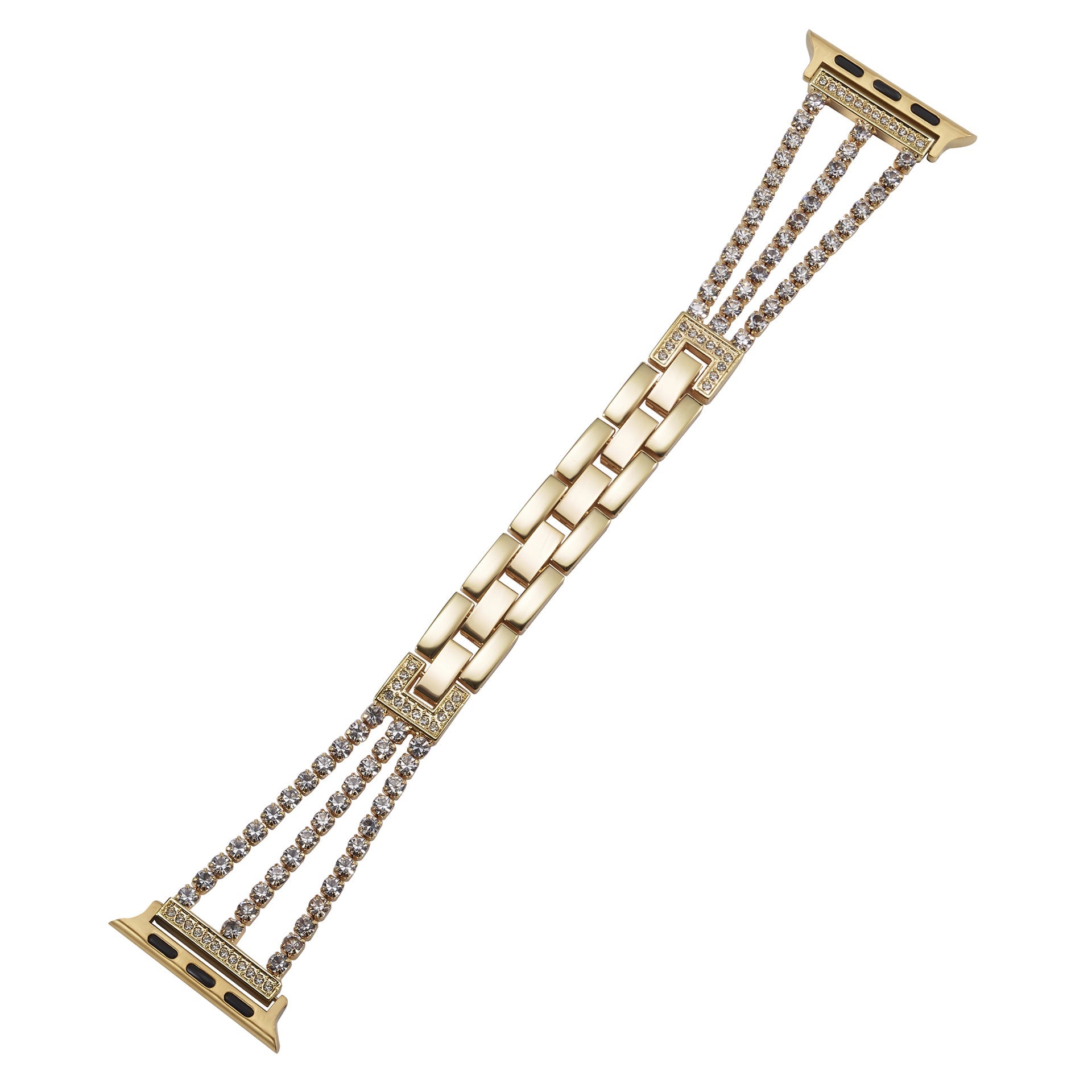 Triple Row Rhinestone Chain Metal Band for Apple Watch.