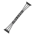 Triple Row Rhinestone Chain Metal Band for Apple Watch.