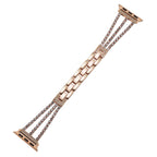 Triple Row Rhinestone Chain Metal Band for Apple Watch.