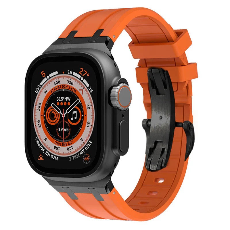 NEW AP Thick Silicone Band With Titanium Adapter For Apple Watch.