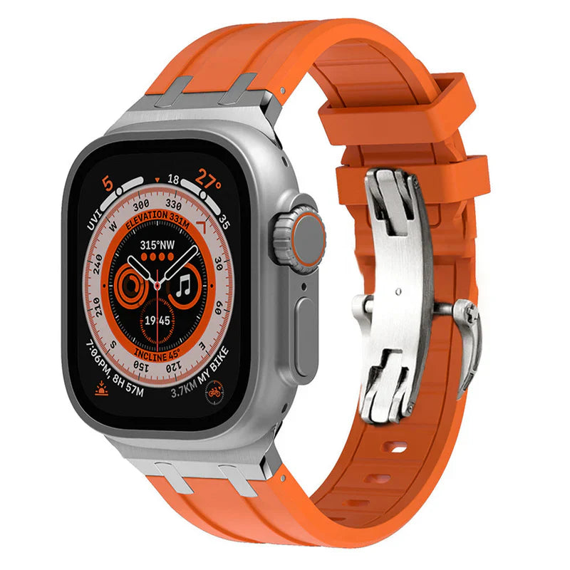 NEW AP Thick Silicone Band With Titanium Adapter For Apple Watch.