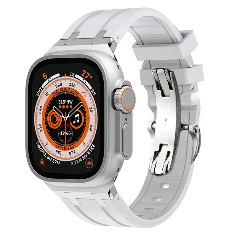 NEW AP Thick Silicone Band With Titanium Adapter For Apple Watch.