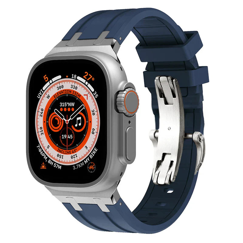 NEW AP Thick Silicone Band With Titanium Adapter For Apple Watch.