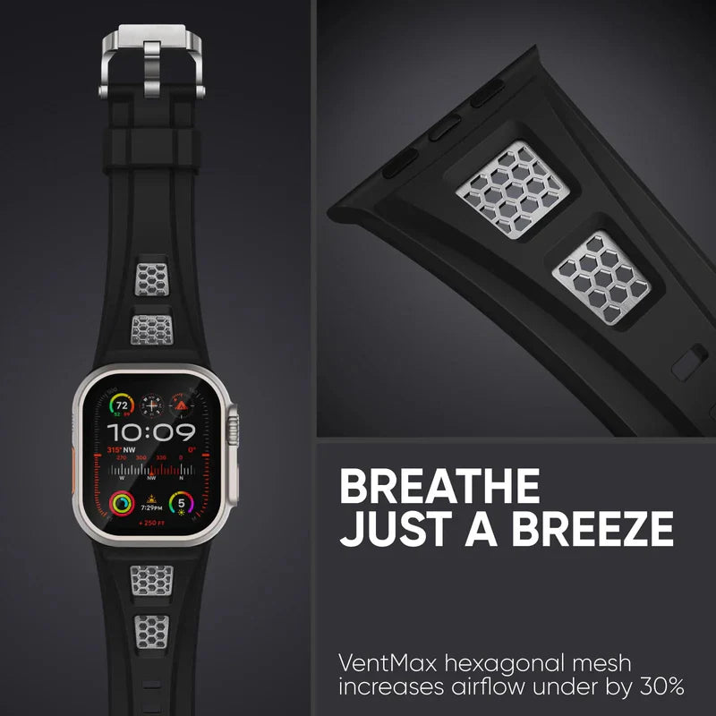 Grid Rugged Silicone Sport Band For Apple Watch.