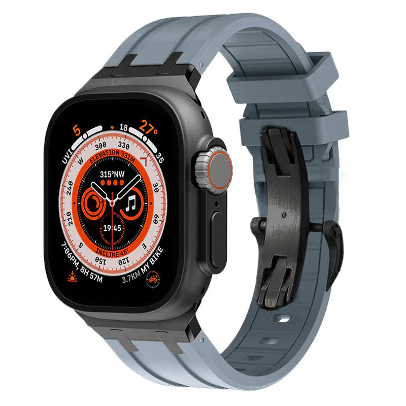 NEW AP Thick Silicone Band With Titanium Adapter For Apple Watch.