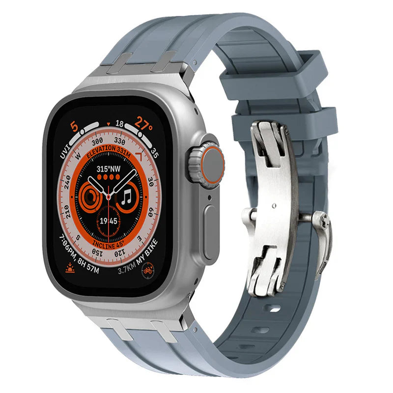 NEW AP Thick Silicone Band With Titanium Adapter For Apple Watch.